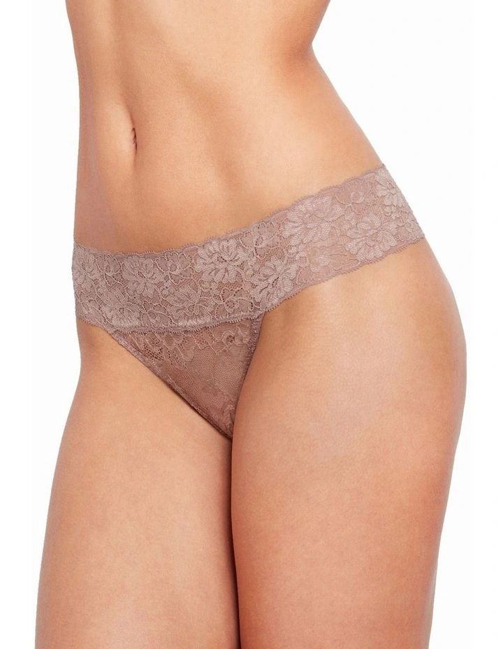 Lace Thong in Mocha