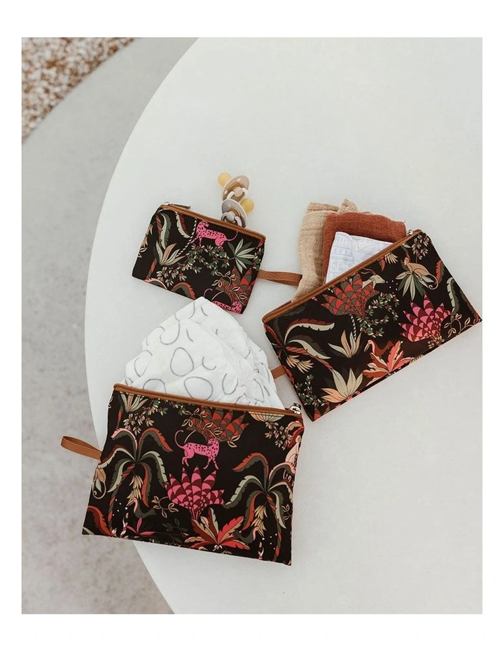 Packing Pouch Trio Jungle in Black