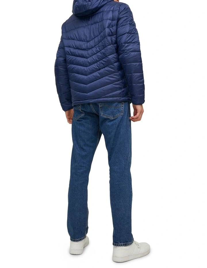 Hero Puffer Hood Jacket in Navy Blazer