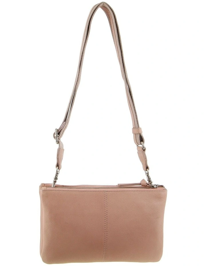 Leather Cross-Body Bag in Blush