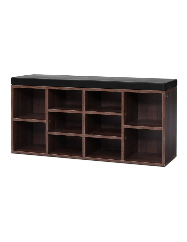 Shoe Cabinet Bench Shoes Storage Rack Organiser Shelf Cupboard Box Walnut