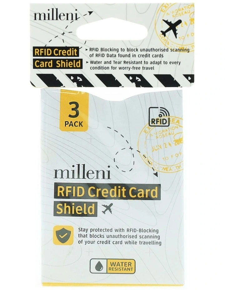 Travel RFID Credit Card Shield 3 Pack in White