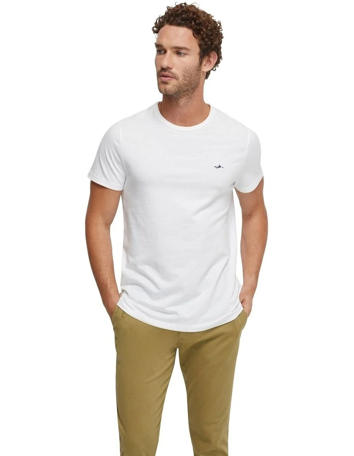 Ben Cotton Crew Neck T-shirt in White