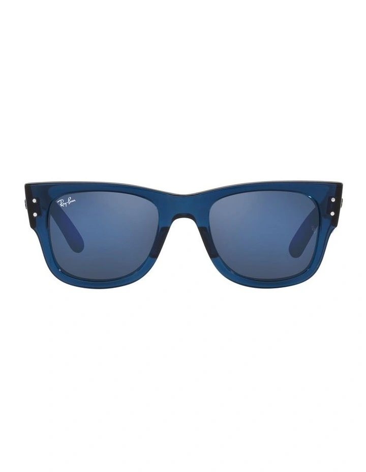 MEGA WAYFARER Sunglasses in Transparent Blue/Havana
