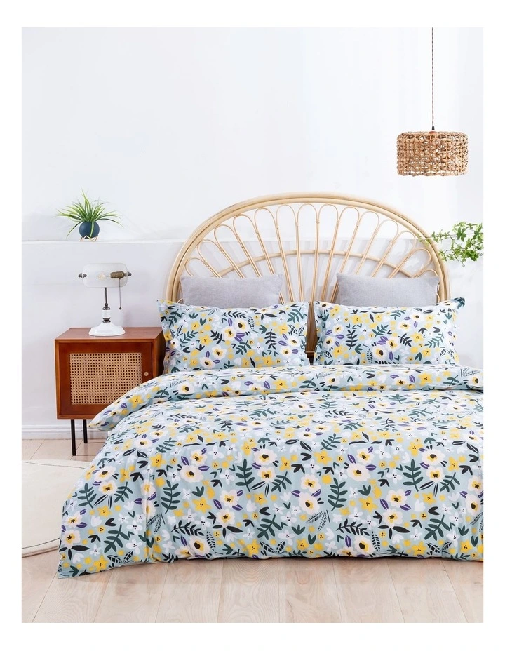 Cotton Quilt Cover Set in Alice Green
