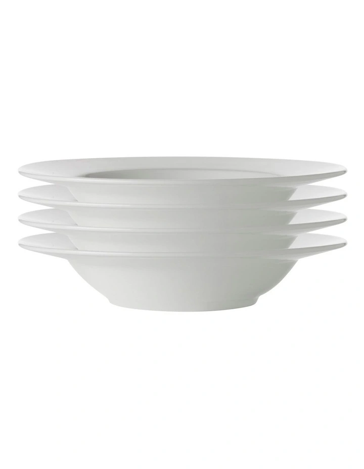 White Basics Rim Soup Bowl 23cm Set of 4