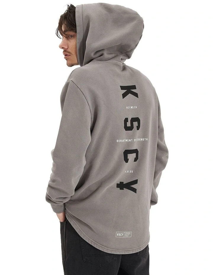 Nexus Heavy Hooded Dual Curved Sweater in Grey