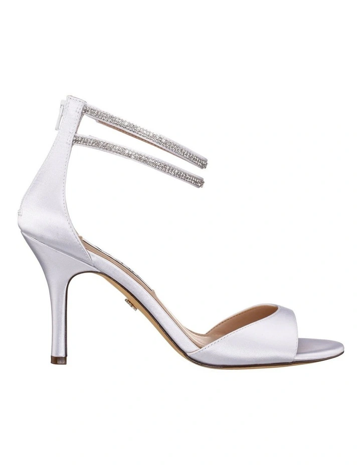 Viktora Sandals in White Crystal Satin