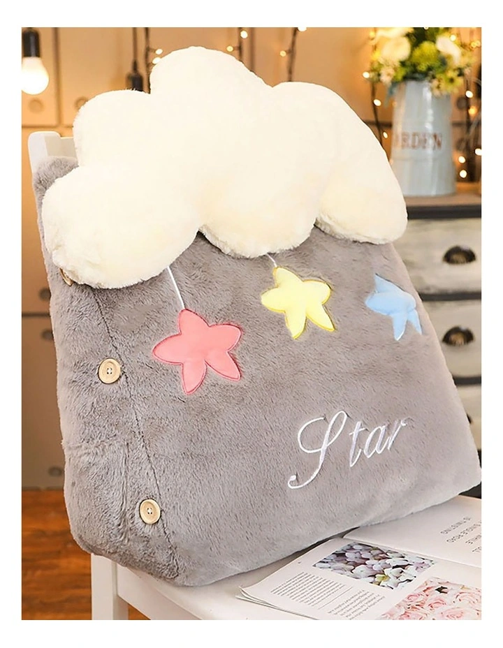 Grey Cute Star Cloud Cushion in Grey