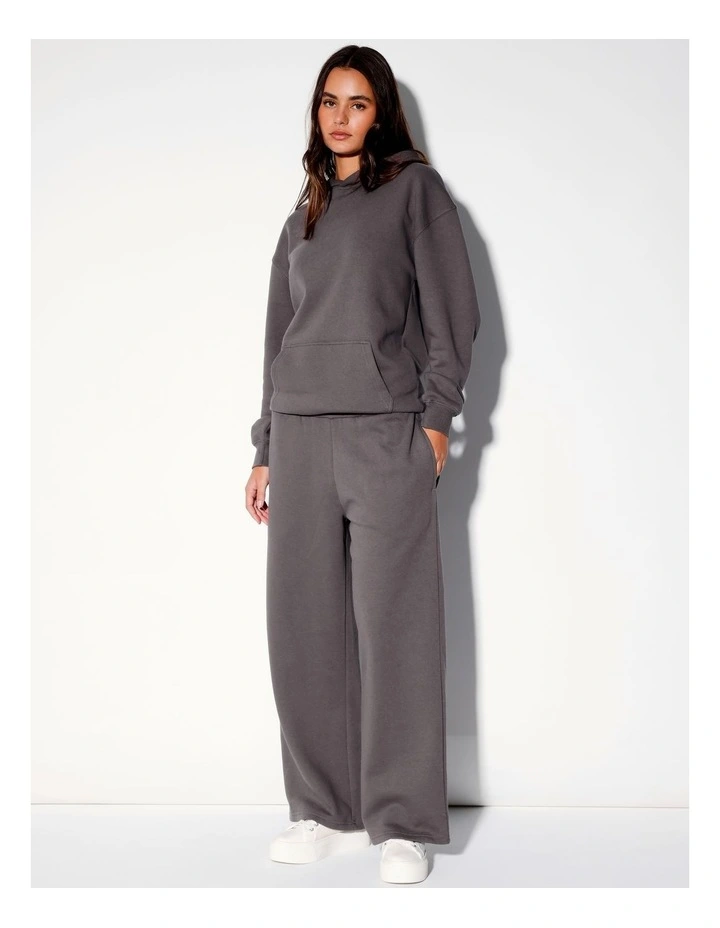 Straight Leg Trackpant in Charcoal