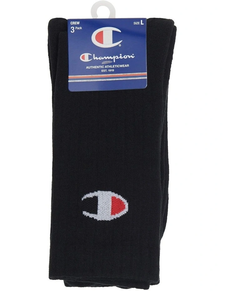 C-Logo Crew Sport Socks Black 3 Pack