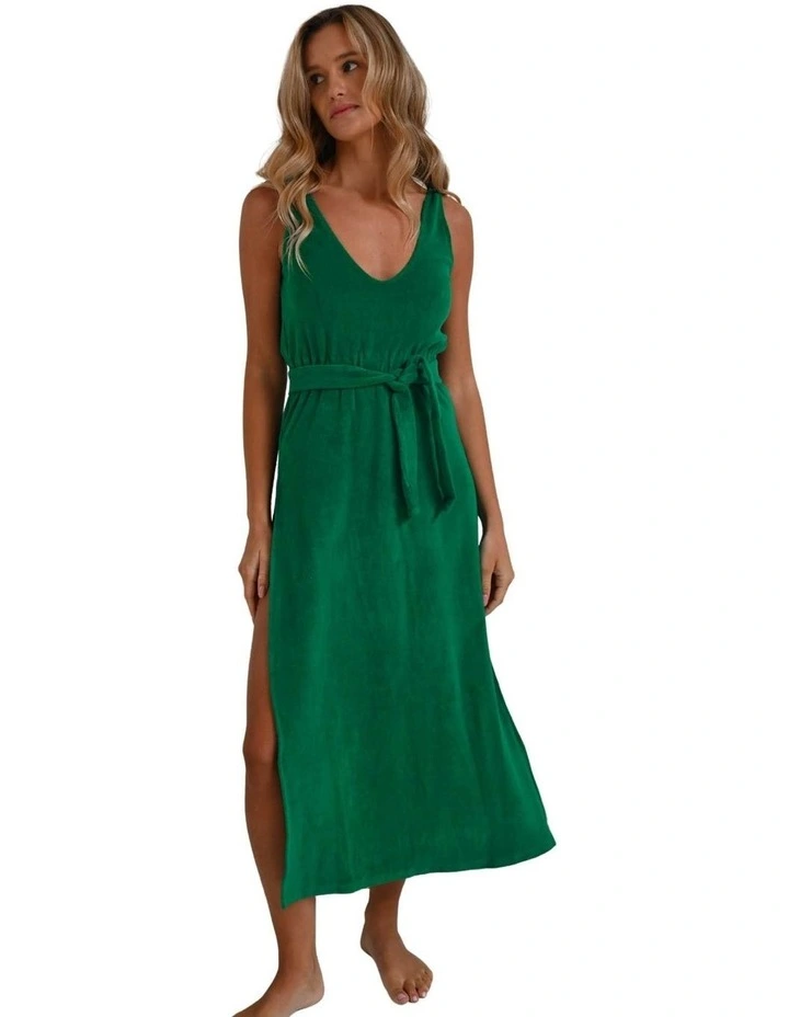 Organic Cotton Long Dress in Green