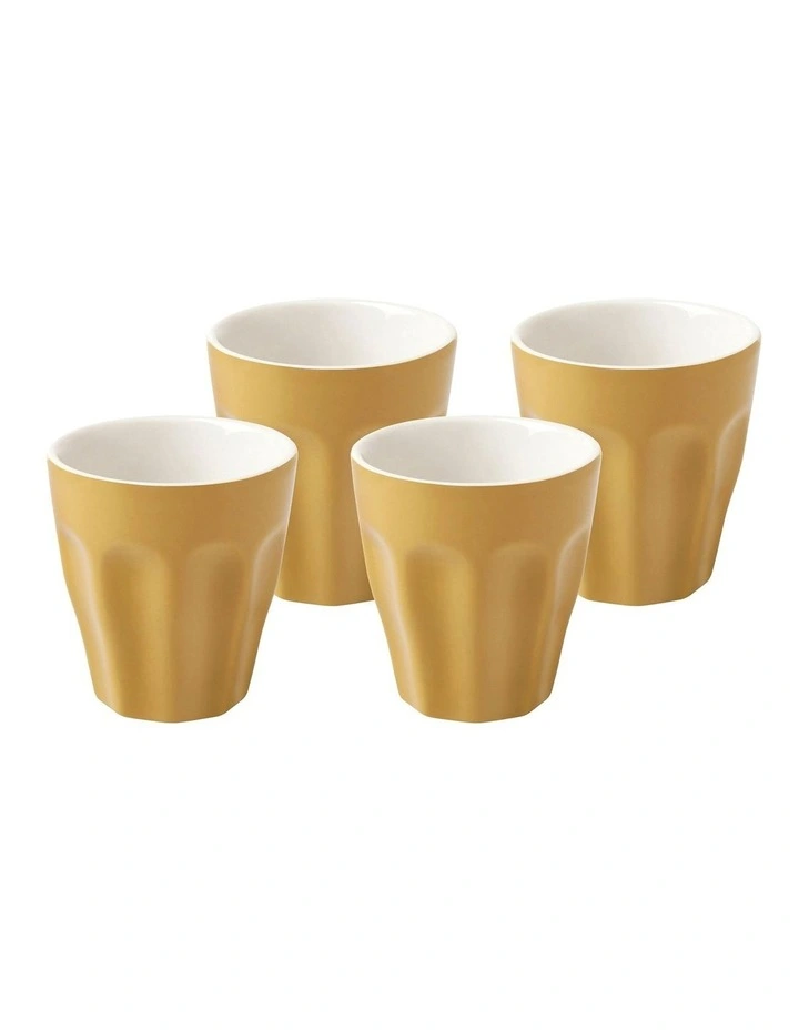 Gift Boxed Blend Sala Espresso Cup 100ml Set of 4 in Mustard