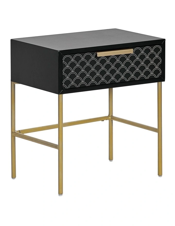 Carina Bedside Table in Black
