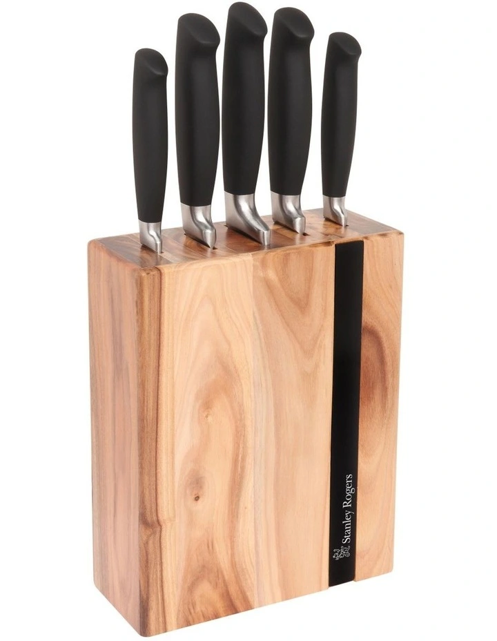 Flash Knife 6 Piece Block In Matte Black
