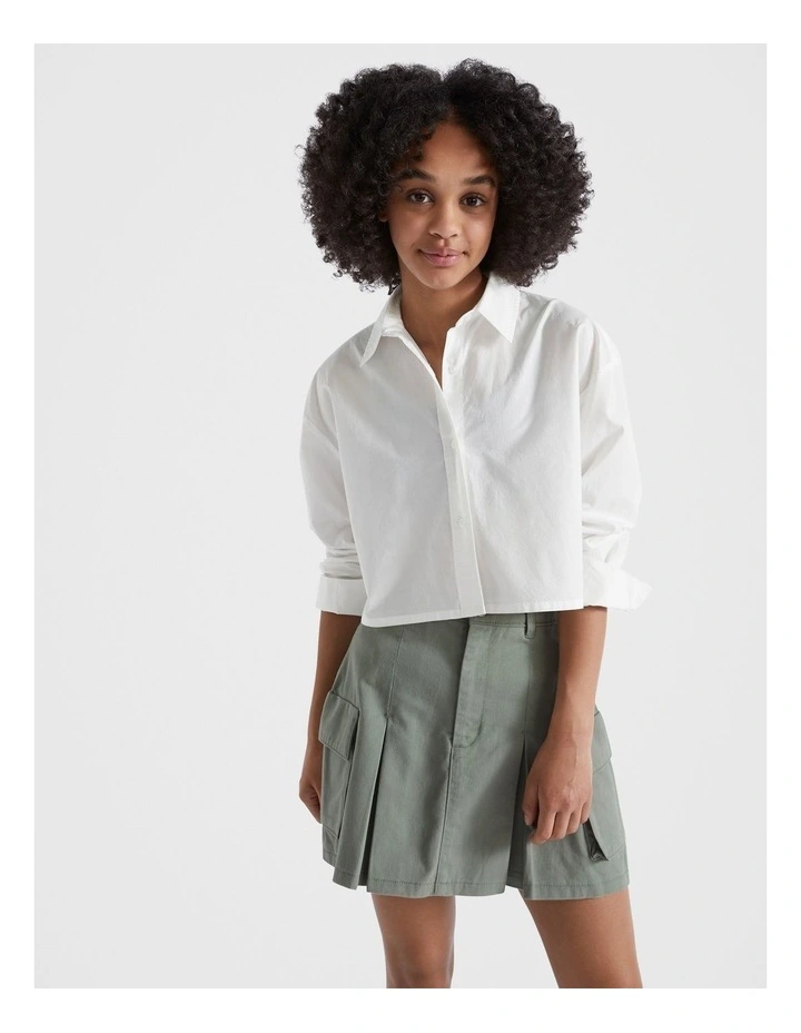 Crop Poplin Shirt