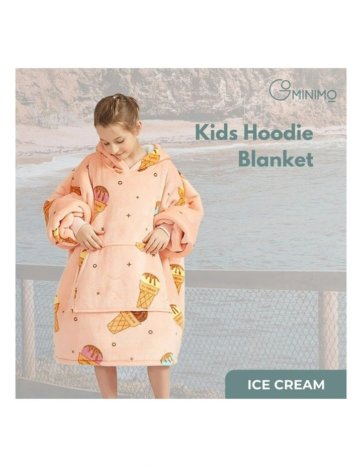 Soft Hoodie Blanket Comfy Fleence Warm Winter Nightwear in Assorted