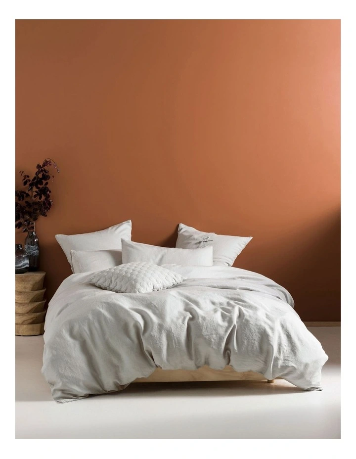 Nimes Quilt Cover Set In Pale Grey