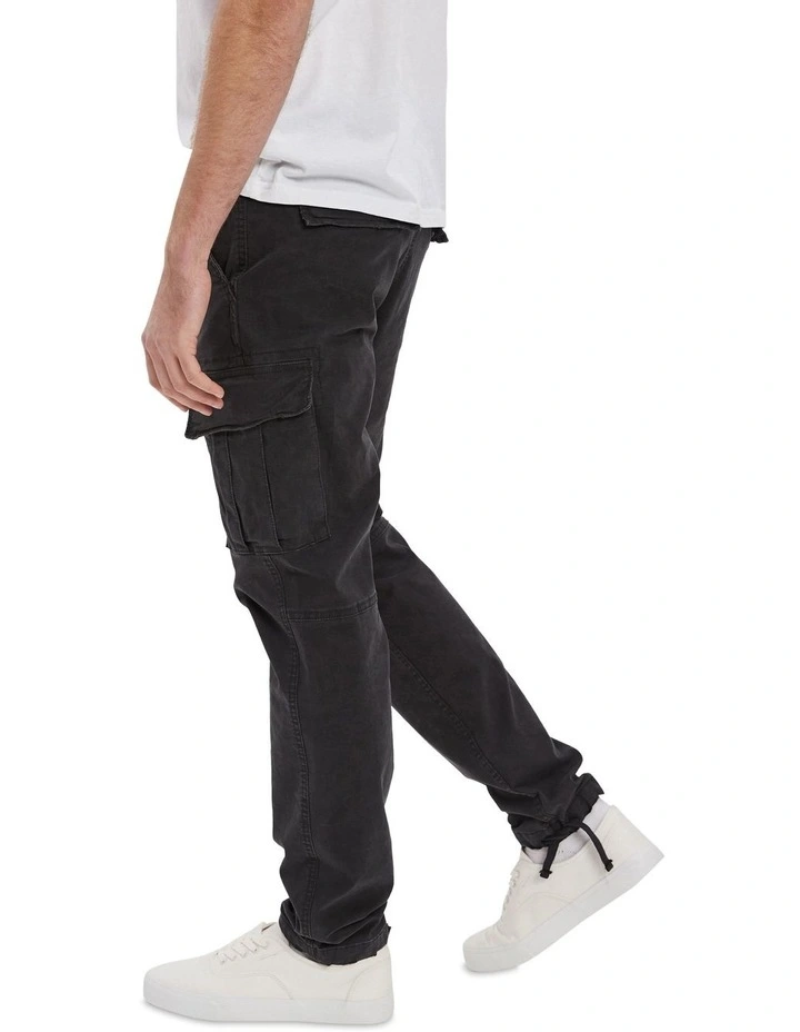 Flex Slim Lived-In Cargo Pant in Bold Black