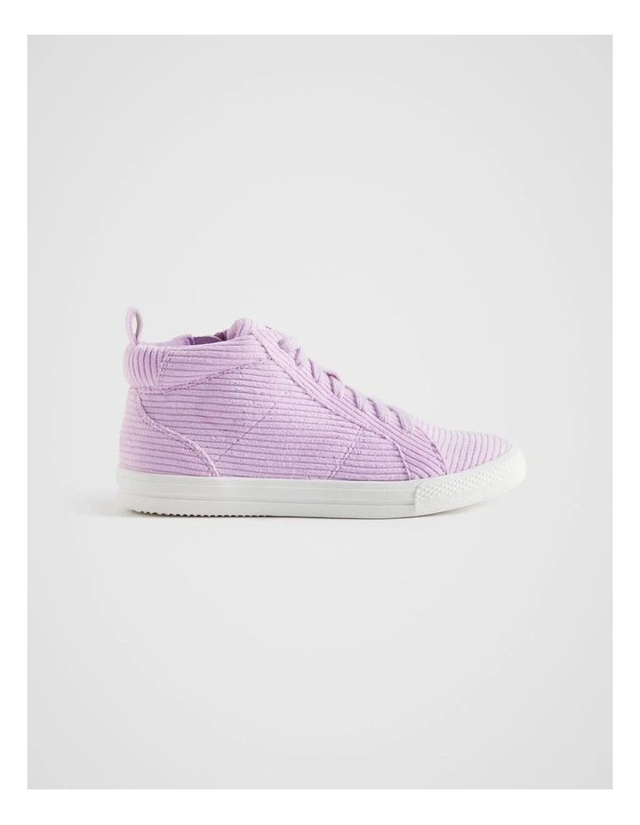 Cord High Top Sneaker in Orchid