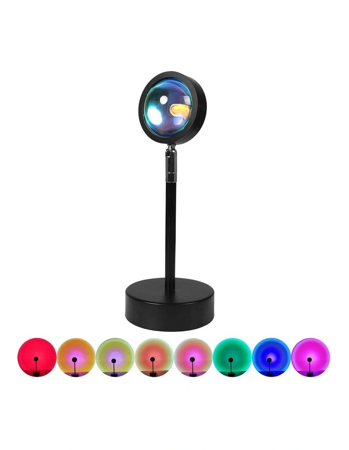 LED Modern Romantic USB Sunset Projection Lamp in Black