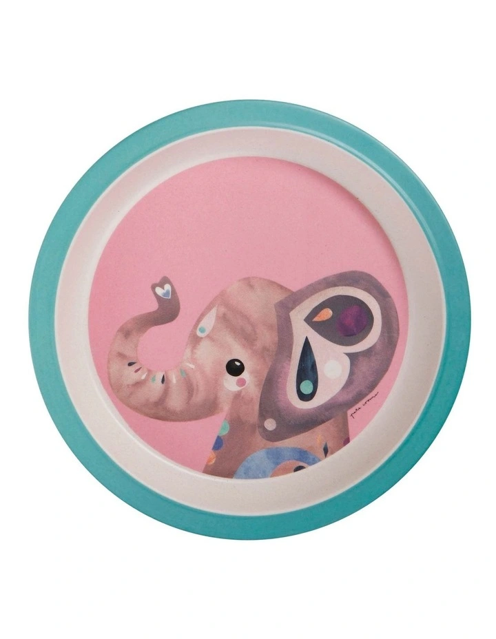 Pete Cromer Wildlife Children's 3 Piece Elephant Dinner Set