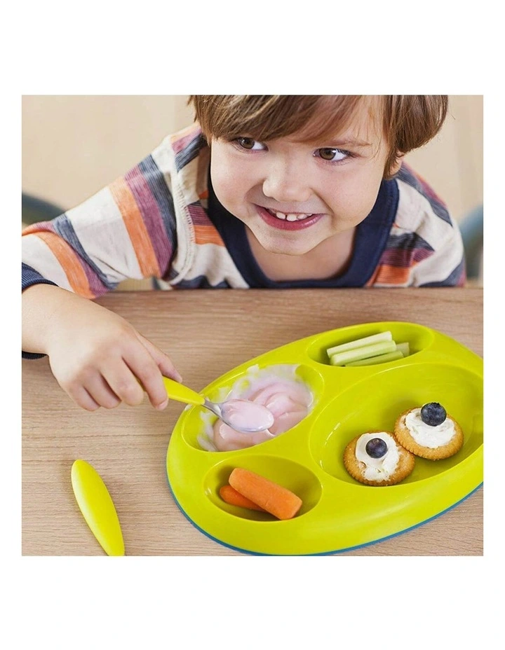 Baby/Toddler Platter Edgeless Nonskid Divided Food Plate BL/PK/PP 9m