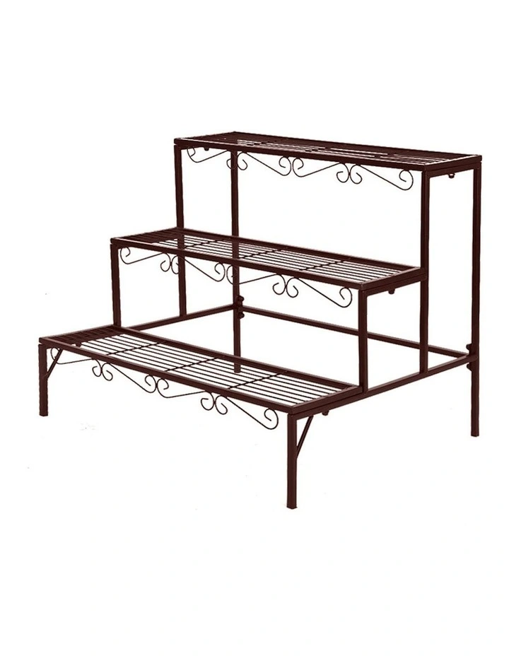 3 Tier Rectangle Metal Plant Stand in Bronze