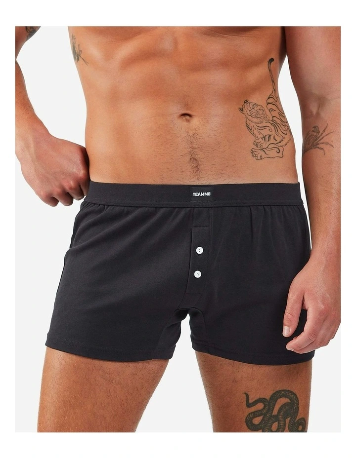Cotton Boxer Short in Black