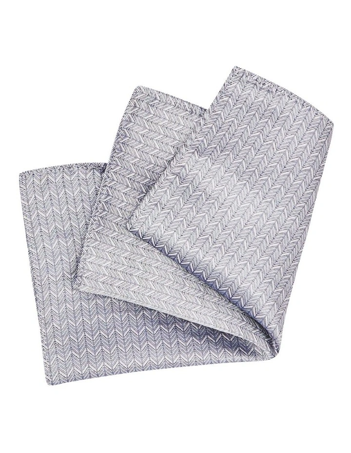 Diagonal Herringbone Pocket Square in Grey