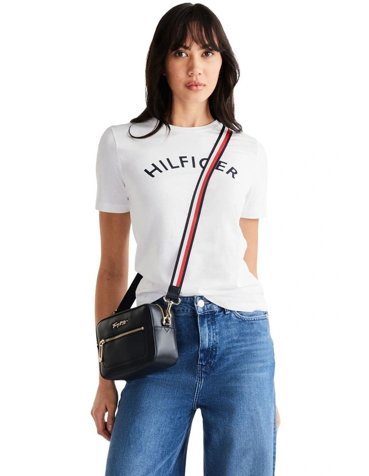 Slim Vintage Varsity Tee in White