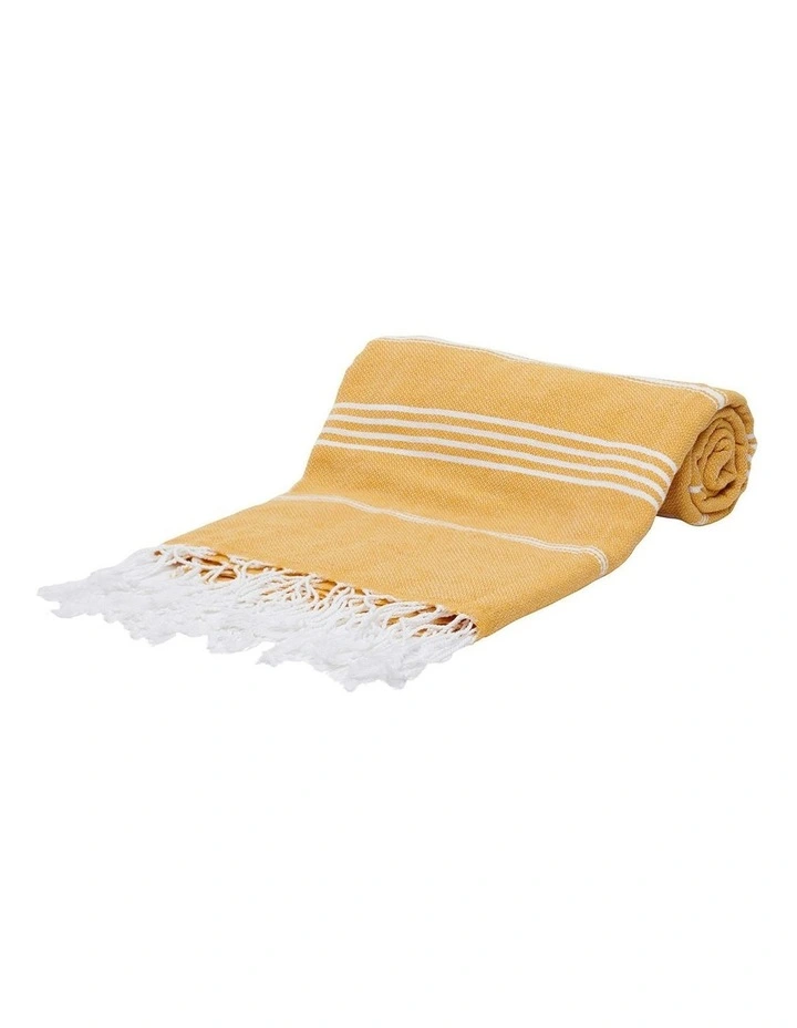 Thin Turkish Towel in Mustard