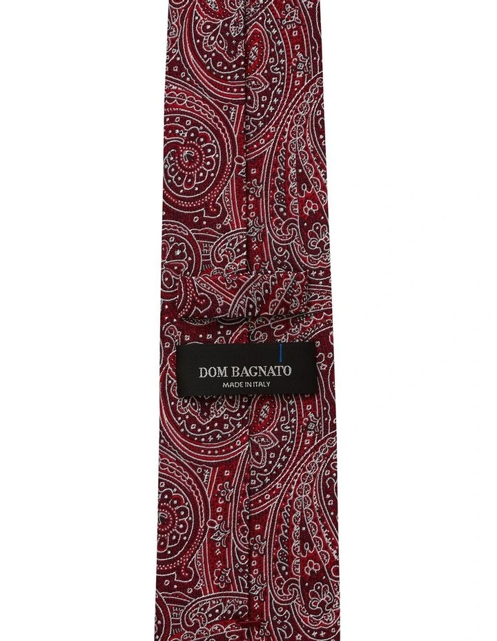 Giaggiolo Paisley Silk Tie in Red