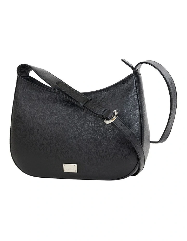 Milan Leather Crossbody Bag in Black