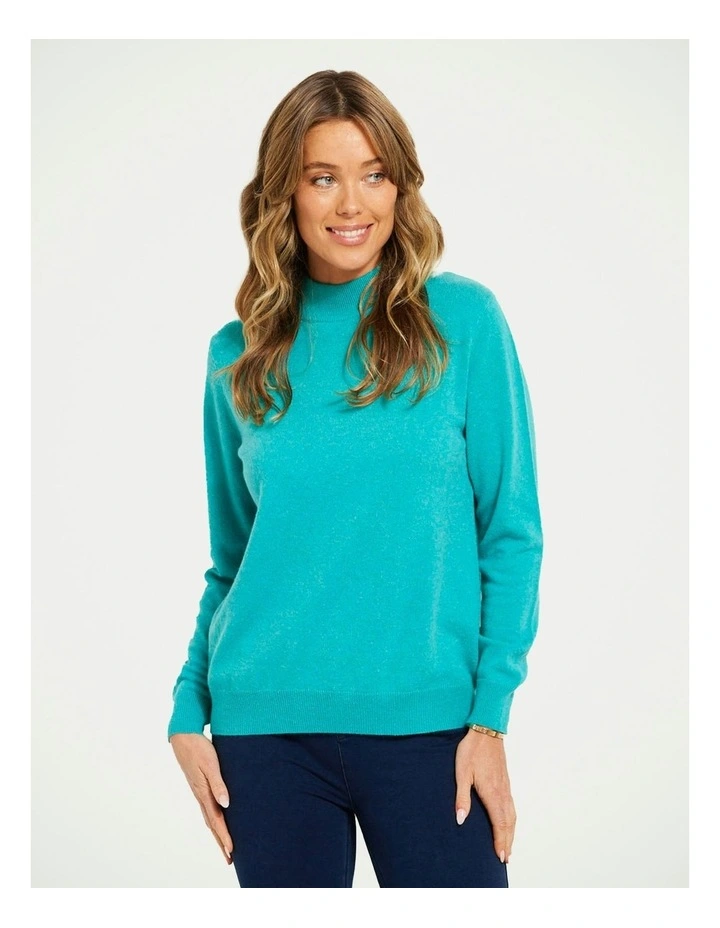 Trinity Cashmere Merino Sweater in Turquoise