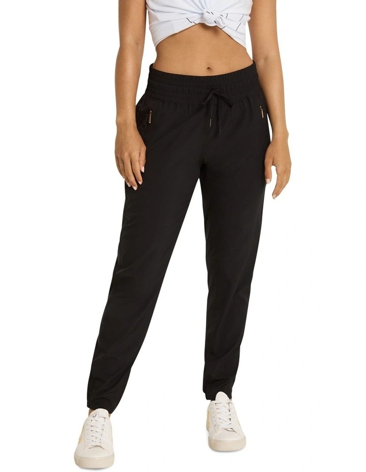 Flex Pull Up Full Length Pants in Black