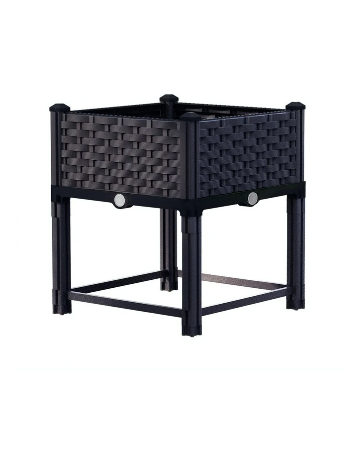 Garden Bed PP Raised Planter 40x40x23cm in Black