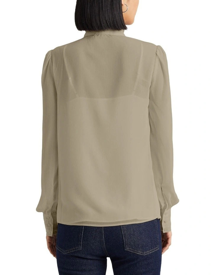 Crinkle Georgette Blouse in Green