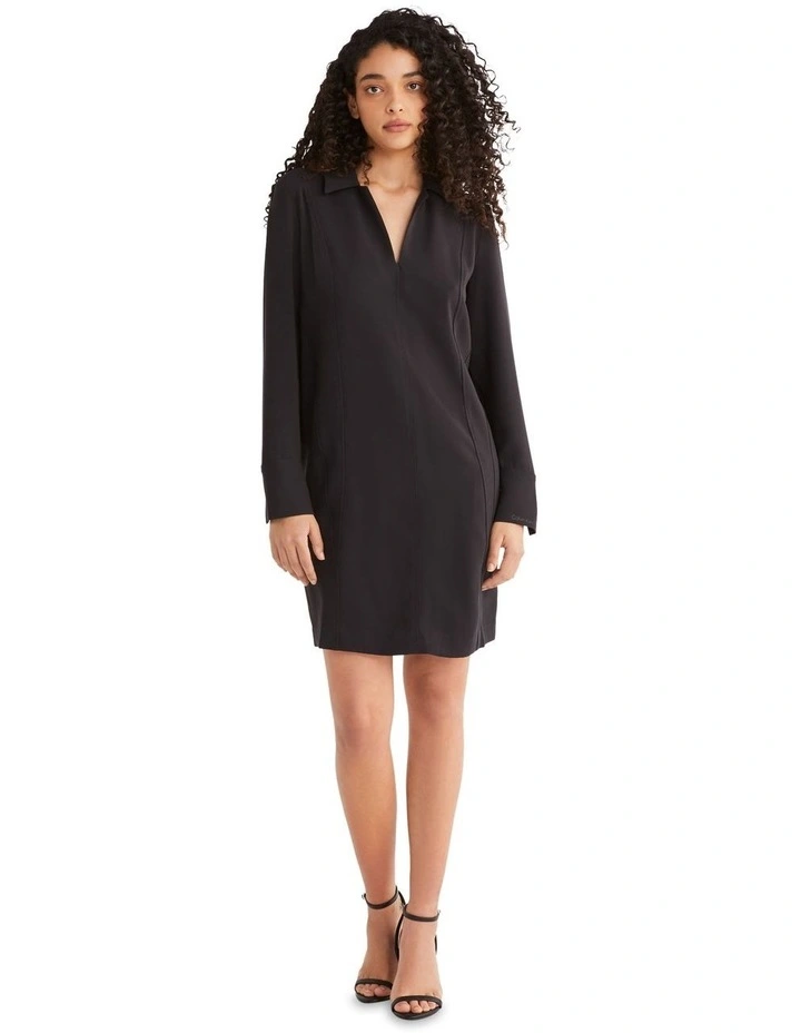Sustainable Twill Shirt Dress in Black