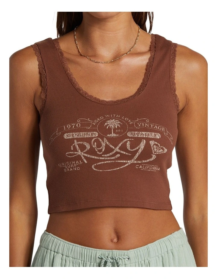 Vintage Cropped Vest Top in Root Beer