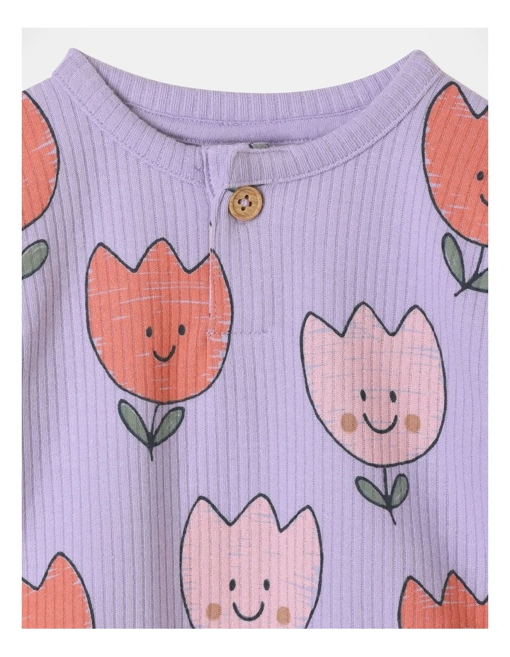 Rib Bodysuit in Lavender