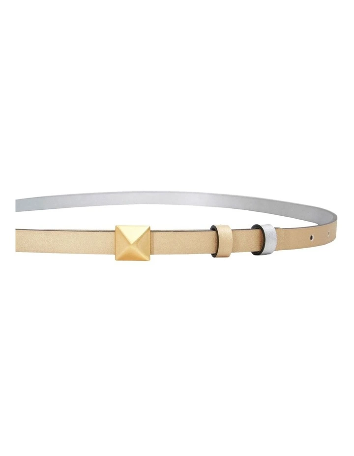 Cleopatra Pyramid Stud Leather Belt in Gold