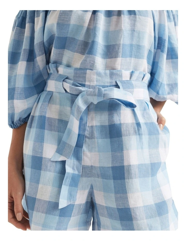 Linen Check Tie Short
