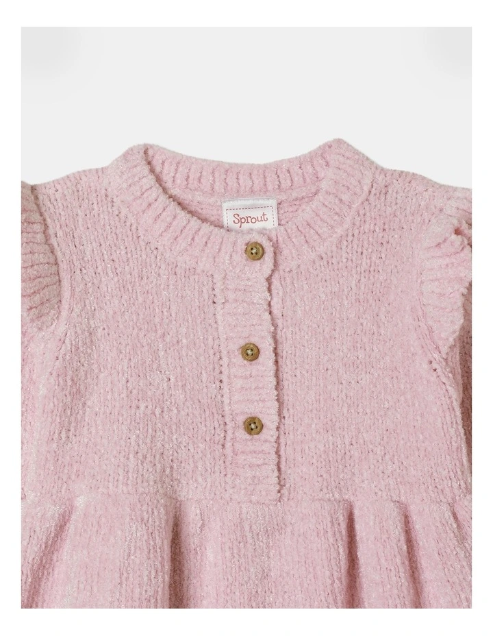 Knit Chenille Dress in Light Pink