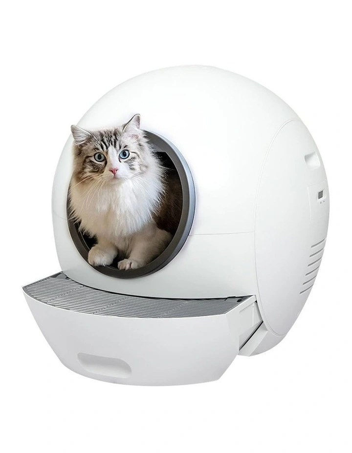 Large Automatic Smart Cat Litter Box in White