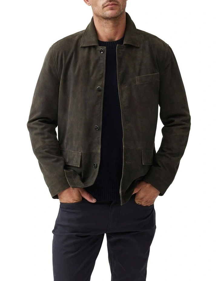 Somerset Leather Jacket in Mouse