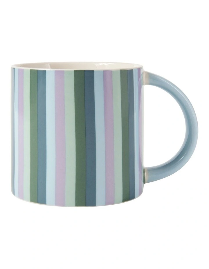 Power Pop Stripes Mug 400ml in Lilac/Green