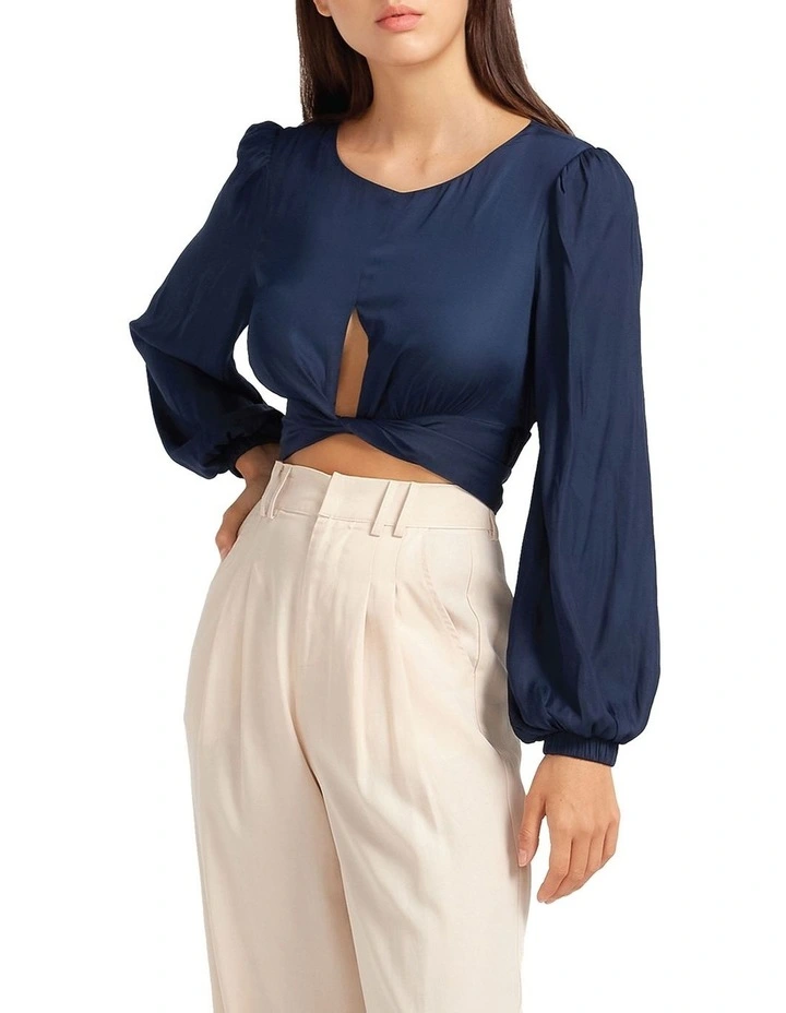 No Way Home Cropped Top in Navy