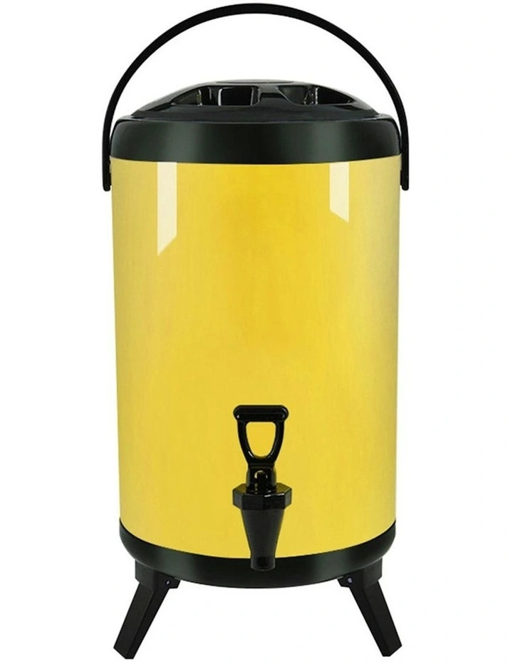 Stainless Steel Milk Tea Beverage Barrel 10L in Yellow