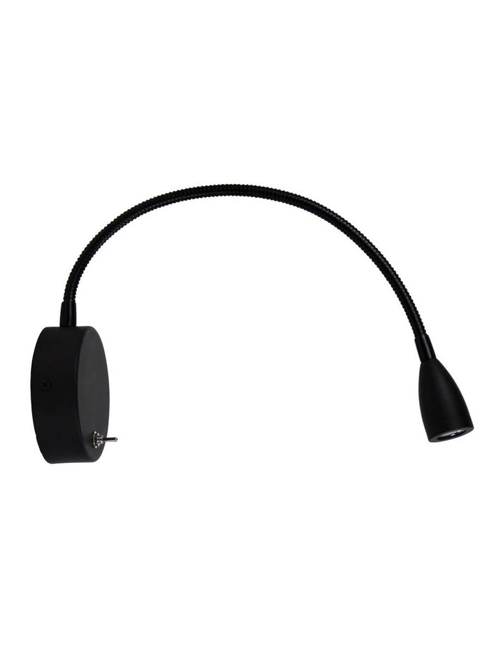 Flexi 3w Led Switched Flexible Wall Light Black